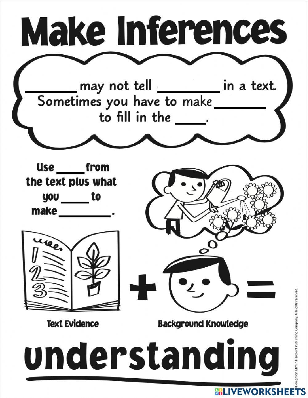Make Inferences worksheet Live Worksheets