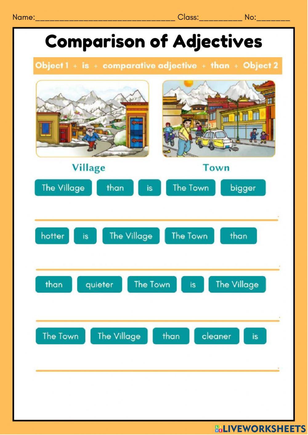 ใบงาน Comparison of Adjectives