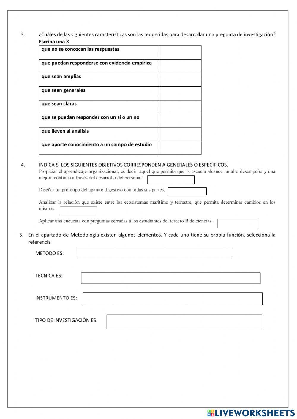 Evaluacion de investigacion