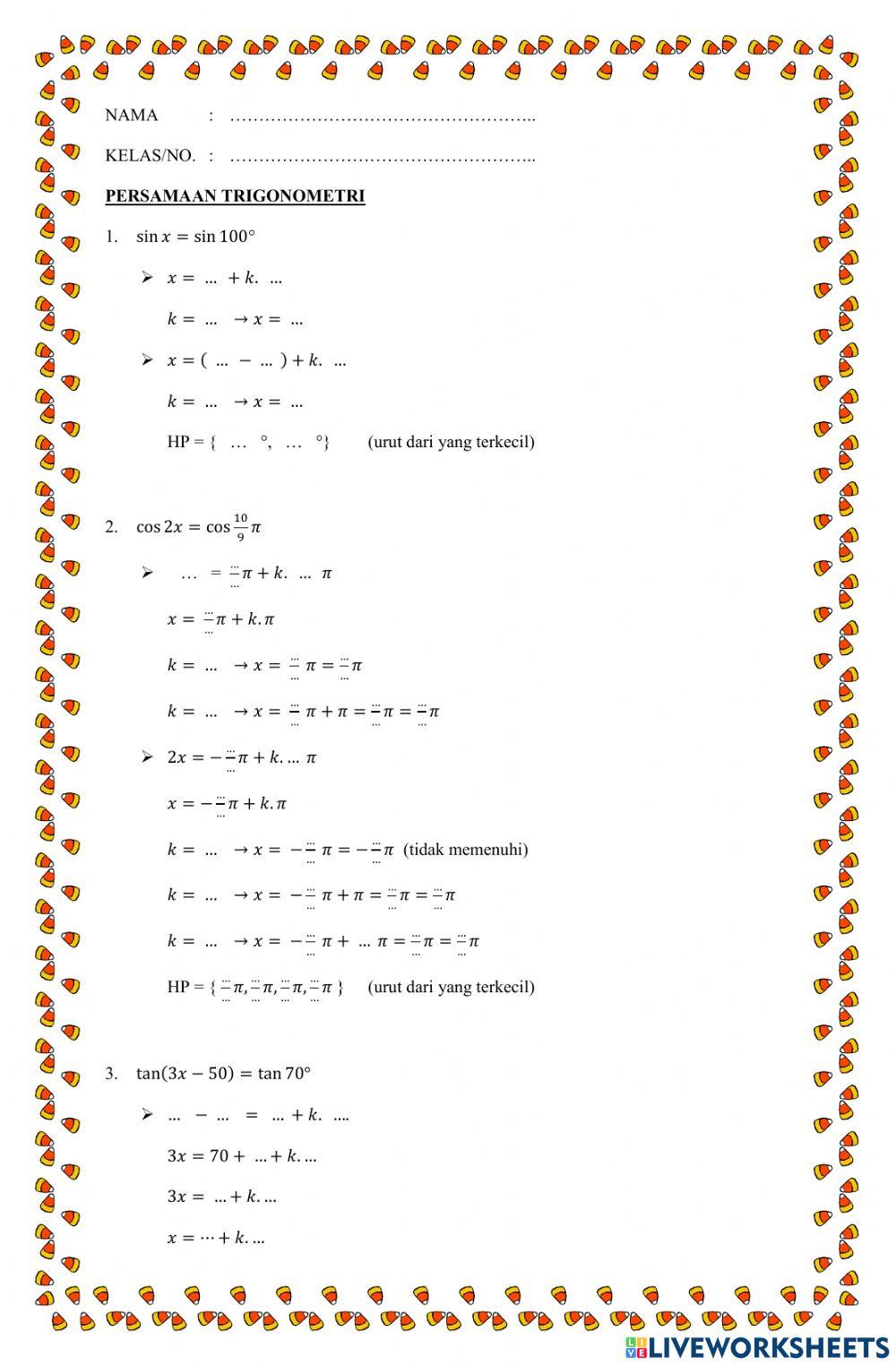 Persamaan Trigonometri