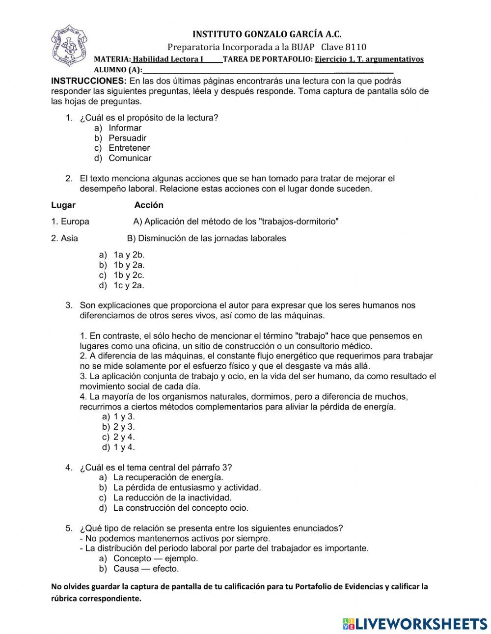 Lectura Textos argumentativos