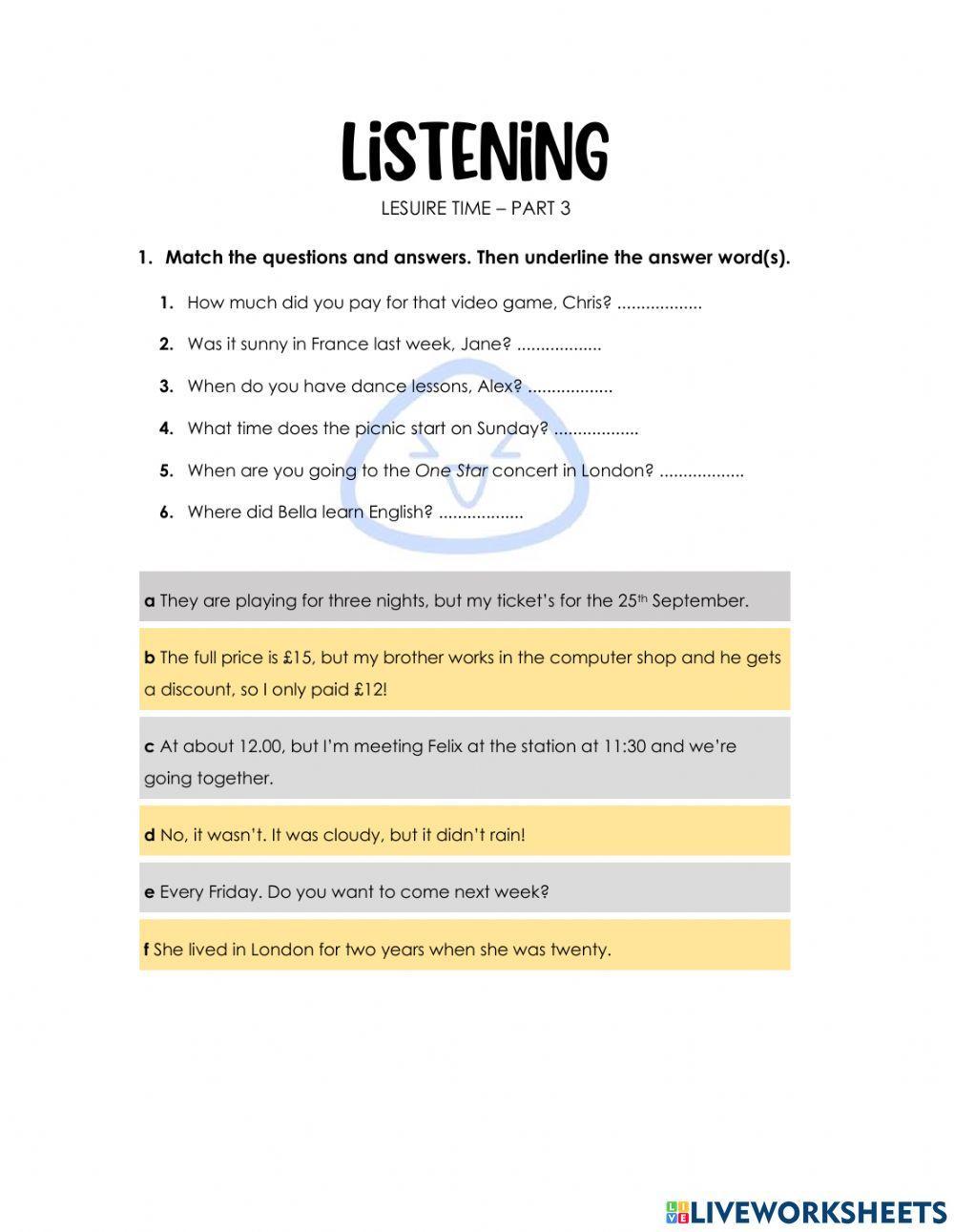 A2 - Listening Test pt. 1 