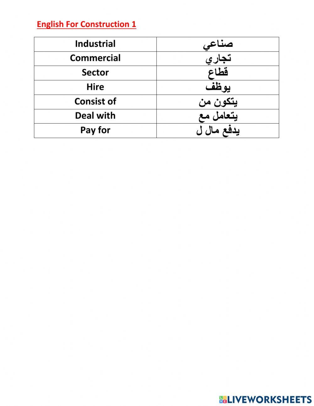 Unit 1 English Construction  1