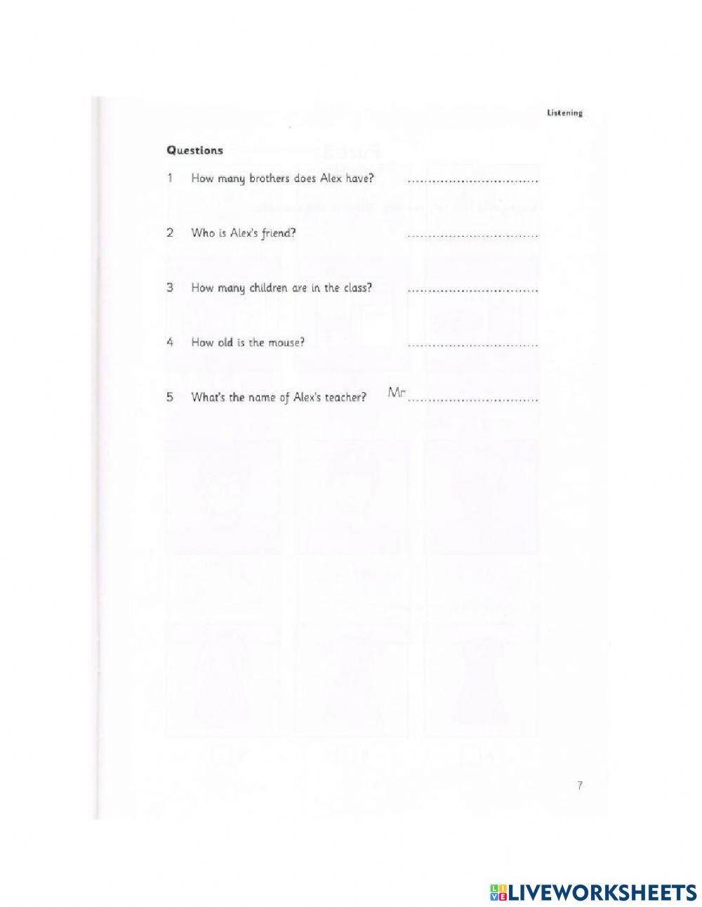 Starters 3 Test 1 Part 1