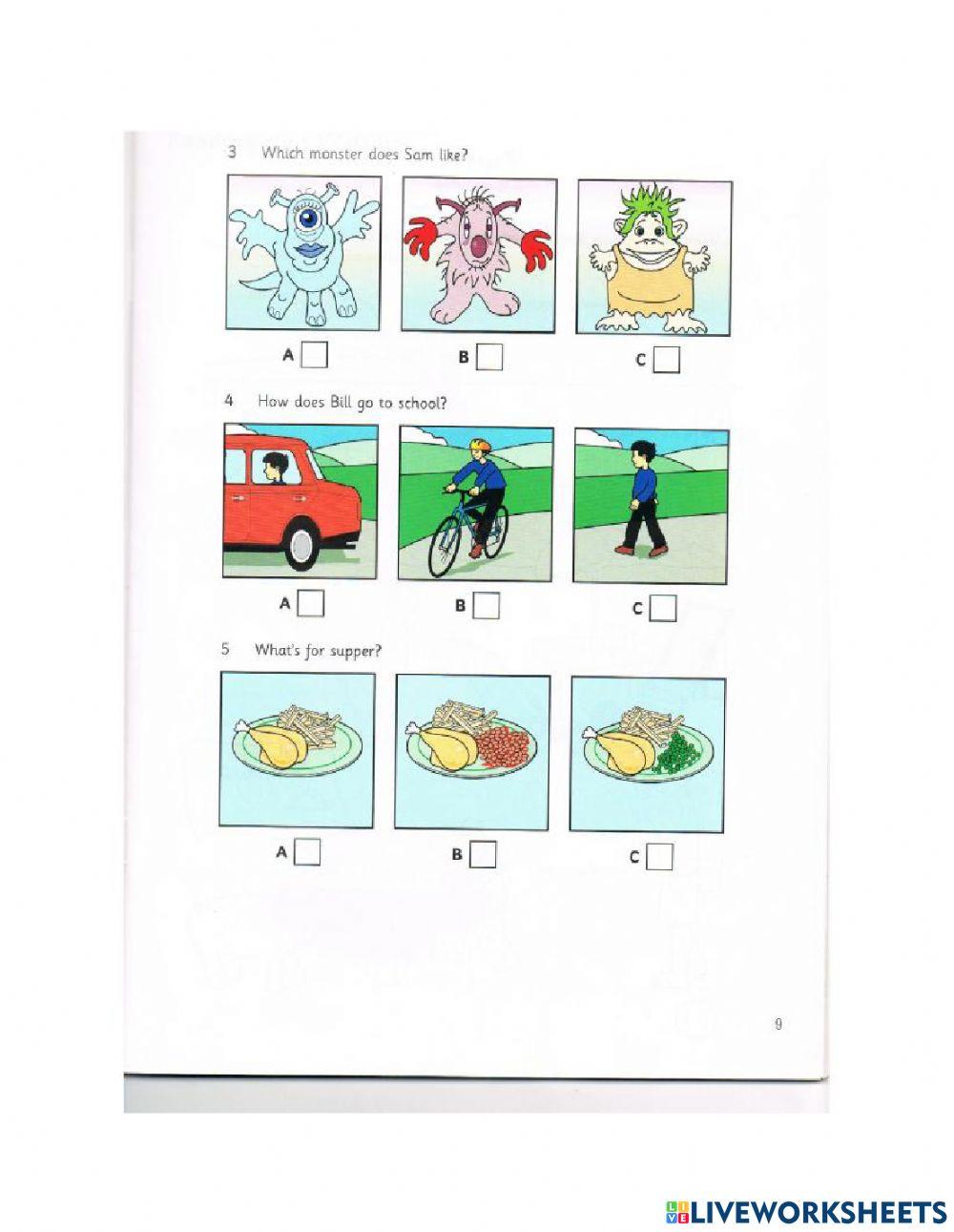 Starters 3 Test 1 Part 1