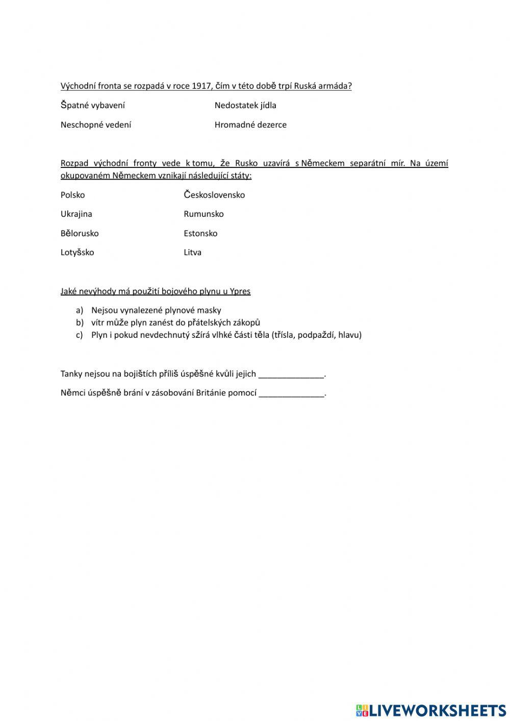 Konec první světové války