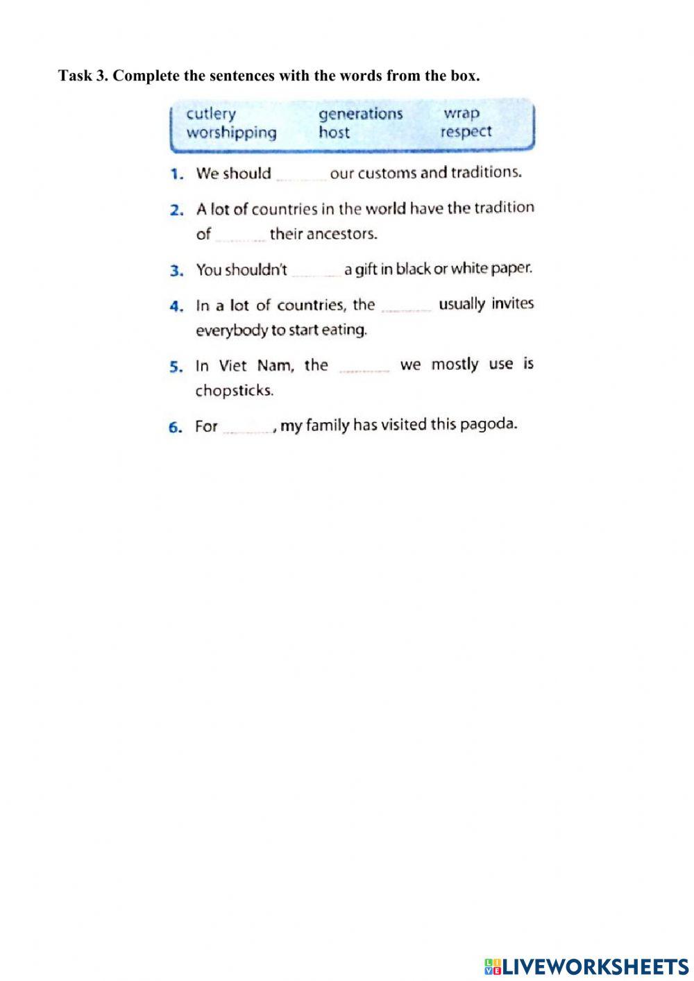 English 8 - Unit 4 - Vocabulary