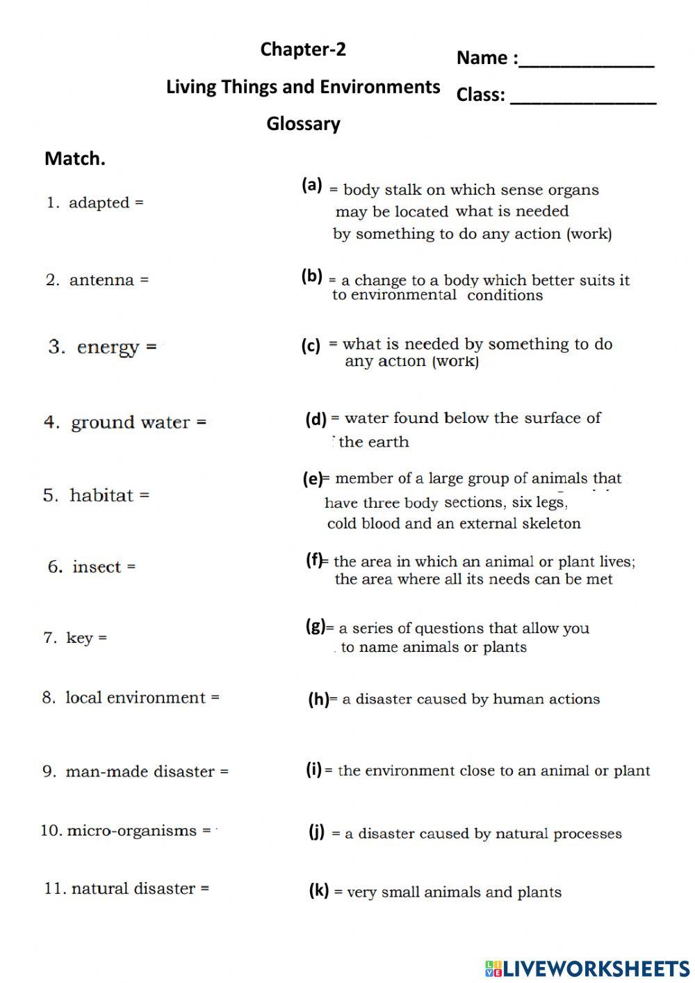 Living things an d Environment