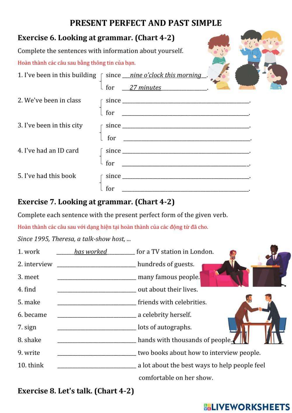 Present perfect and past perfect 2