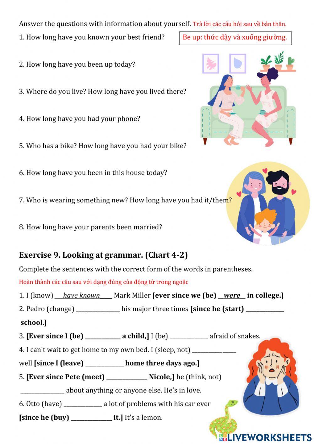 Present perfect and past perfect 2