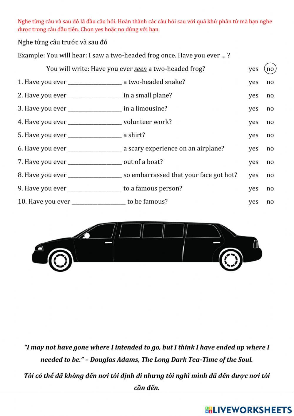 Present perfect and past perfect 2