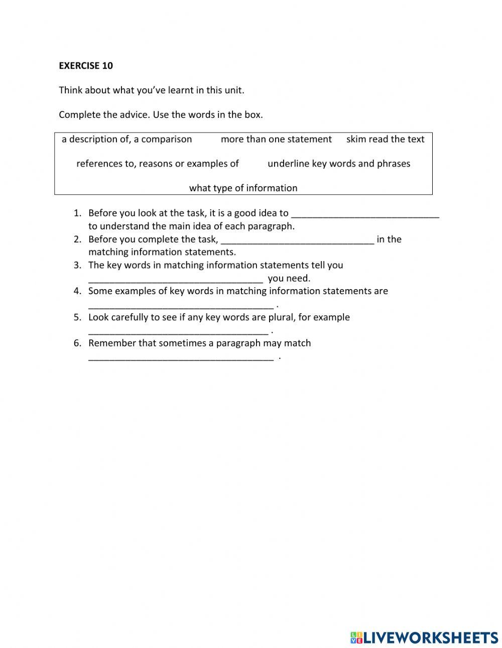 Ie1, unit 4, reading, exercise 10