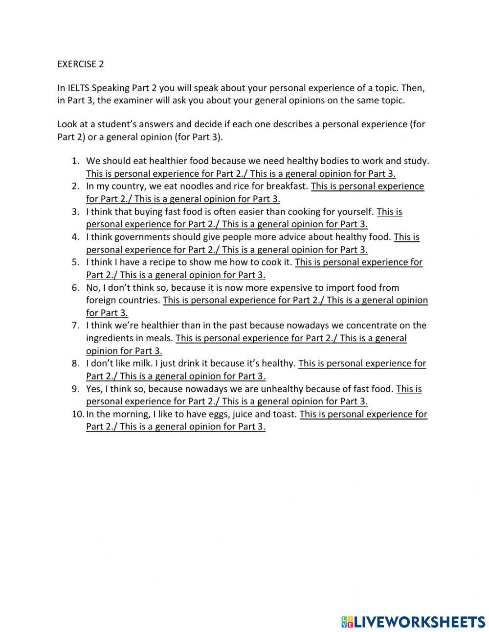 Ie1, unit 4, Speaking, exercise 2