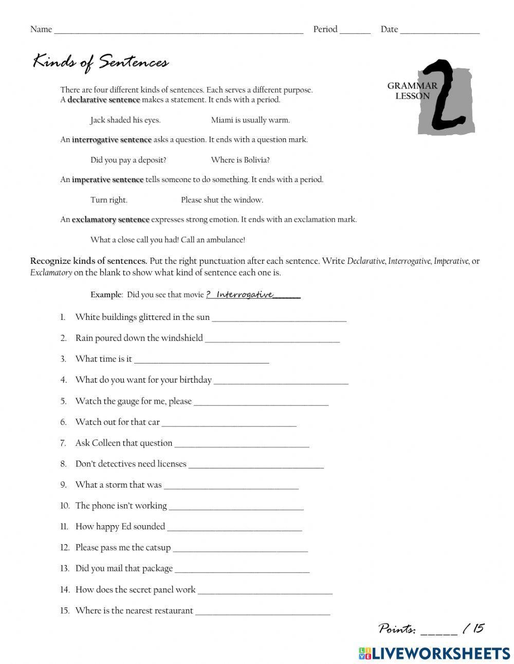 Kinds of Sentences By Erin Laabs