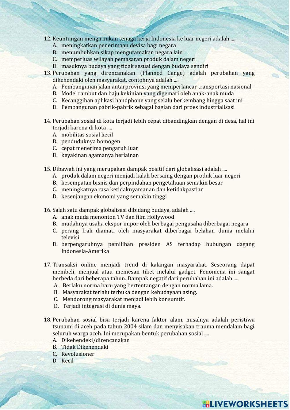 Penilaian Tengah Semester kelas IX