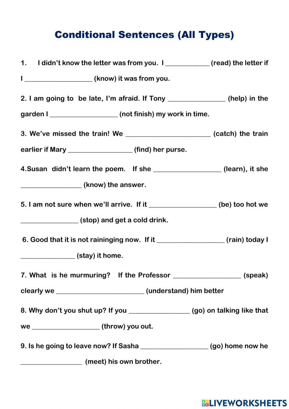 Conditionals all types