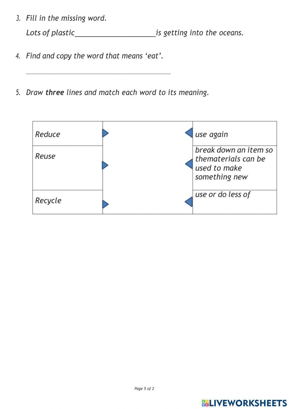 Reading Comprehension on Plastic