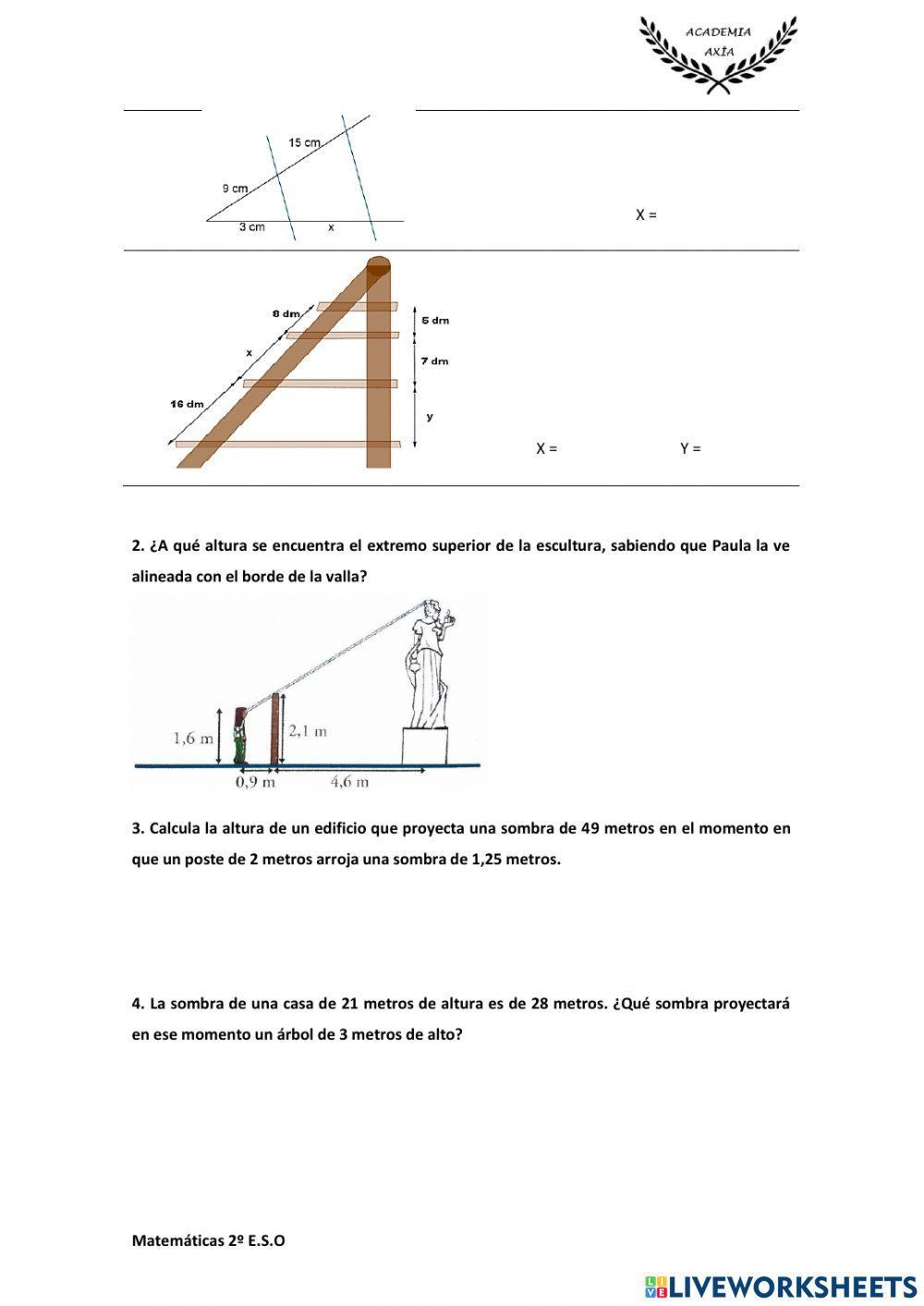 Semejanza y Teorema de Tales