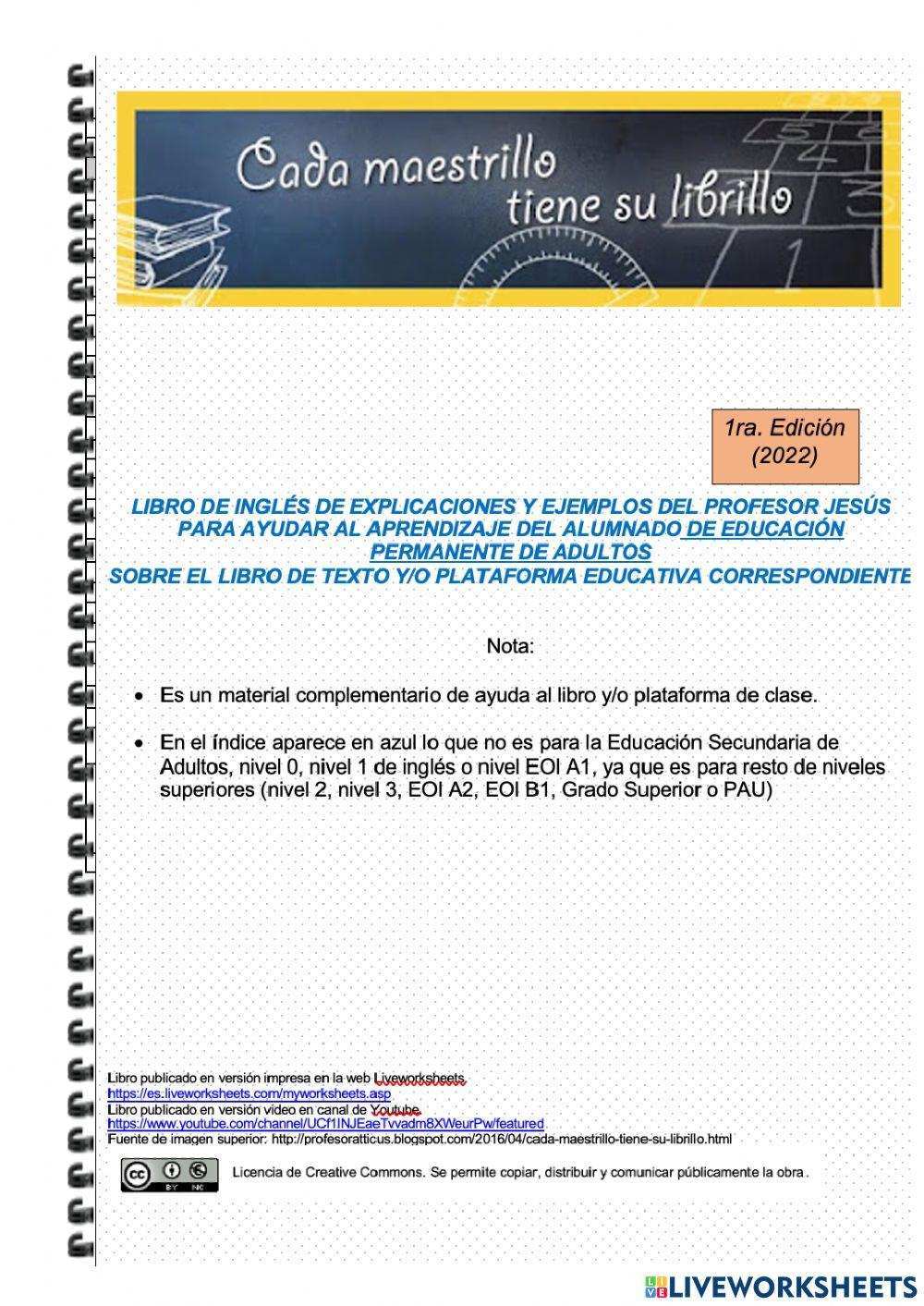 Portada del libro para aprender inglés nivel esa, grado superior, prueba de acceso a la universidad, nivel a1, a2 y b1