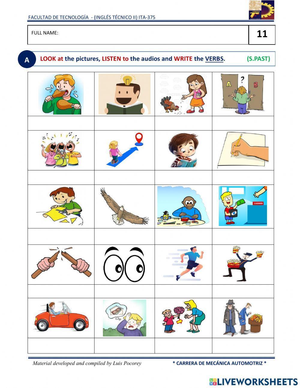 Verbs-S PAST Verbs-S PAST
