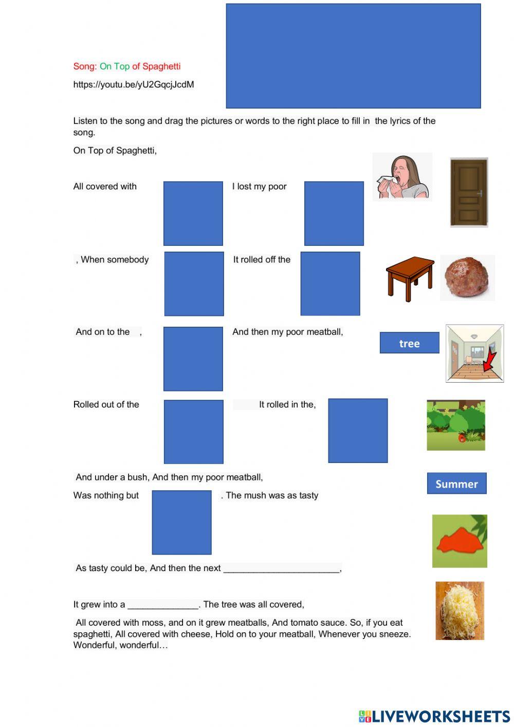 Song: On top of spaguetti