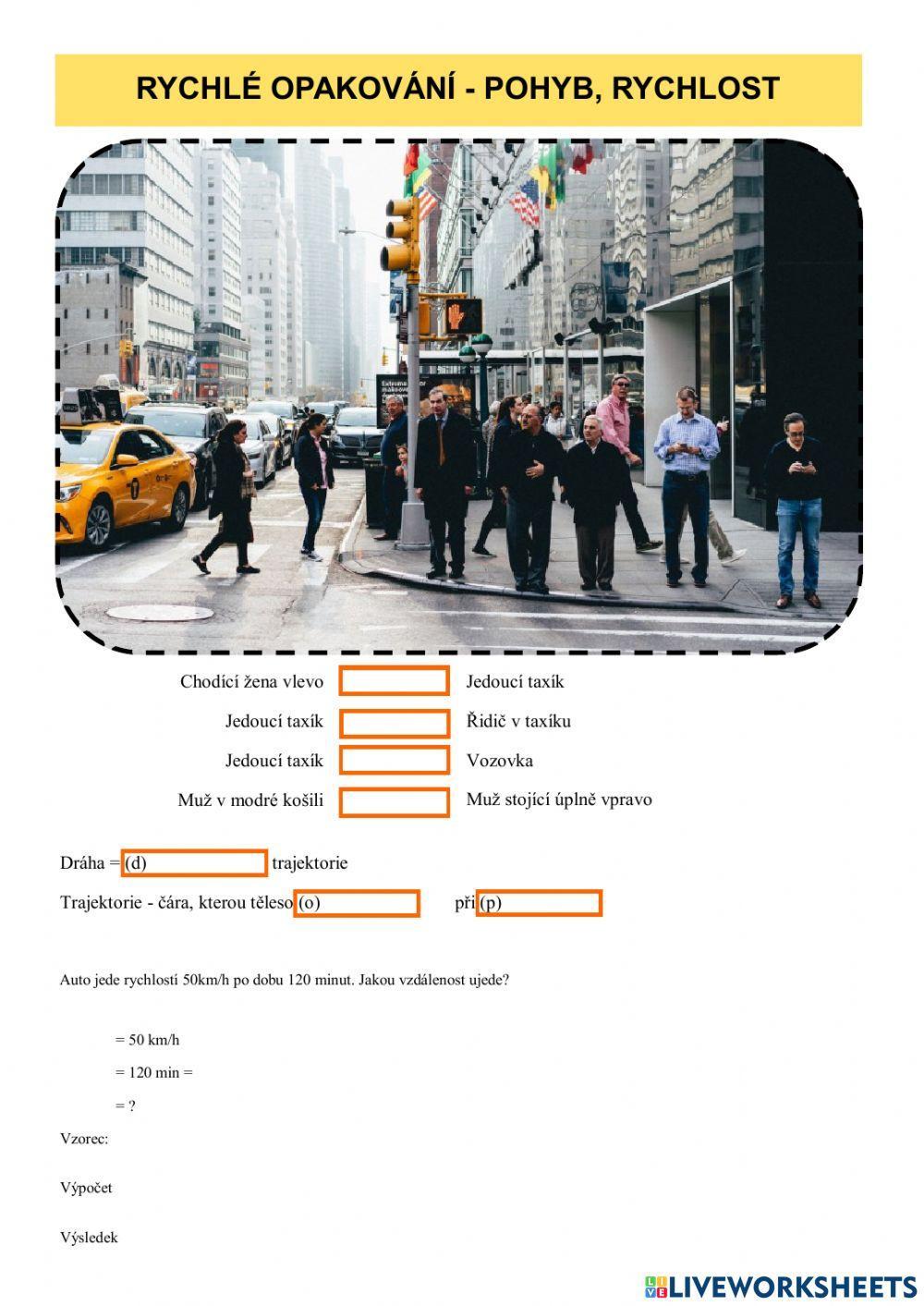 Rychlé opakování - pohyb, rychlost, síla