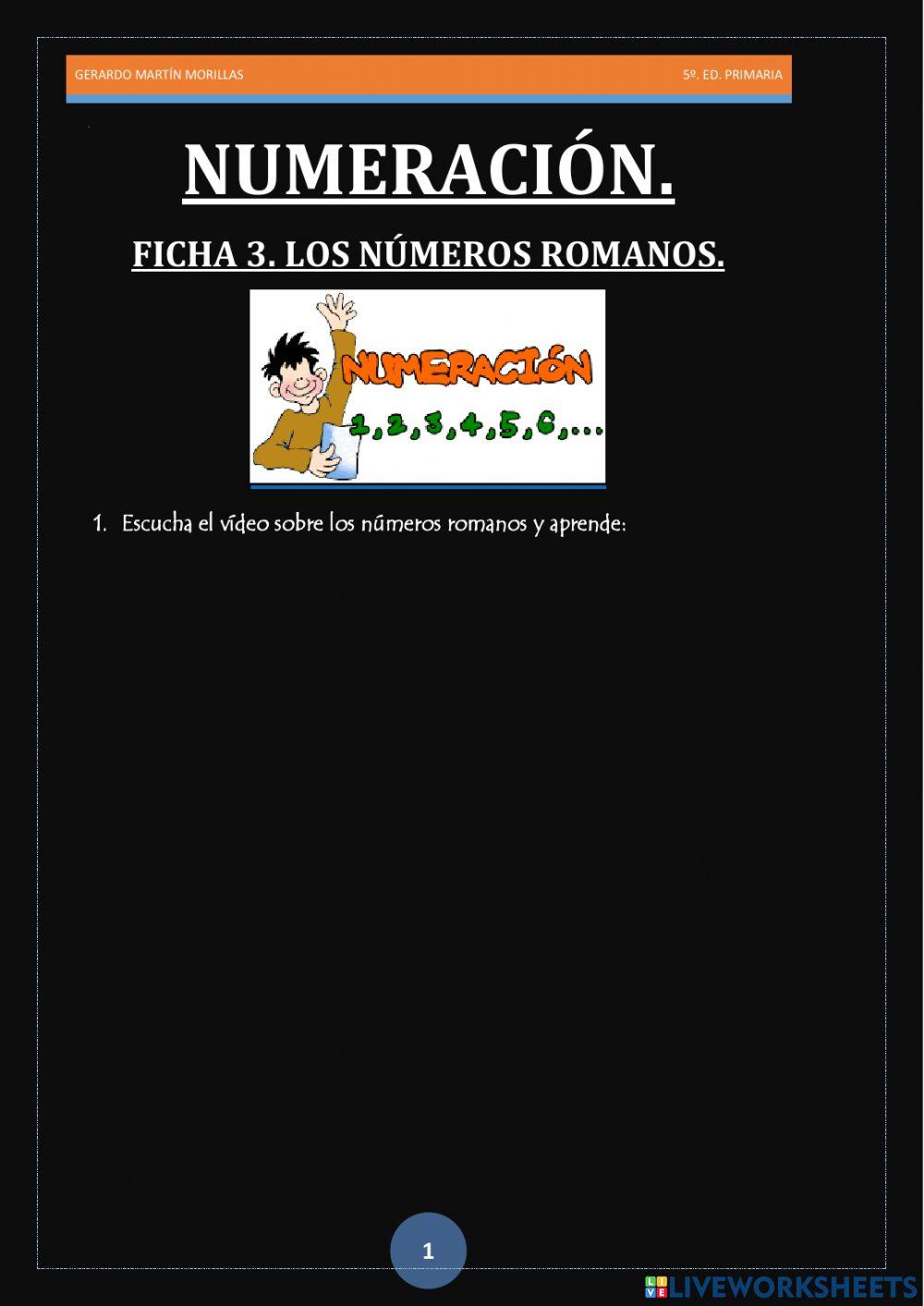 Numeración. Ficha 3. 6º.