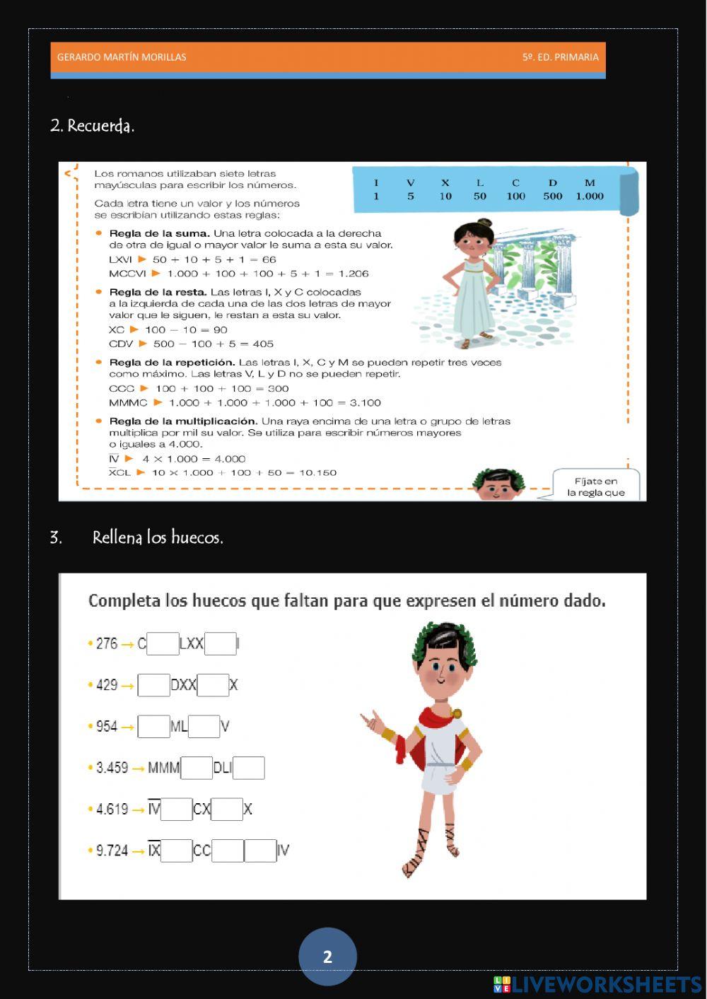 Numeración. Ficha 3. 6º.