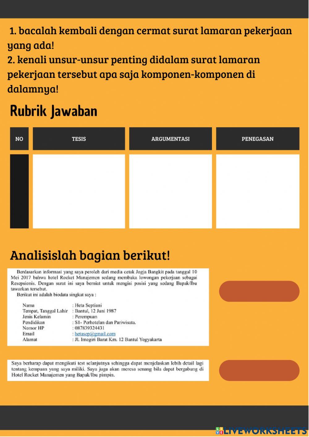Pengenalan Surat Lamaran pekerjaan