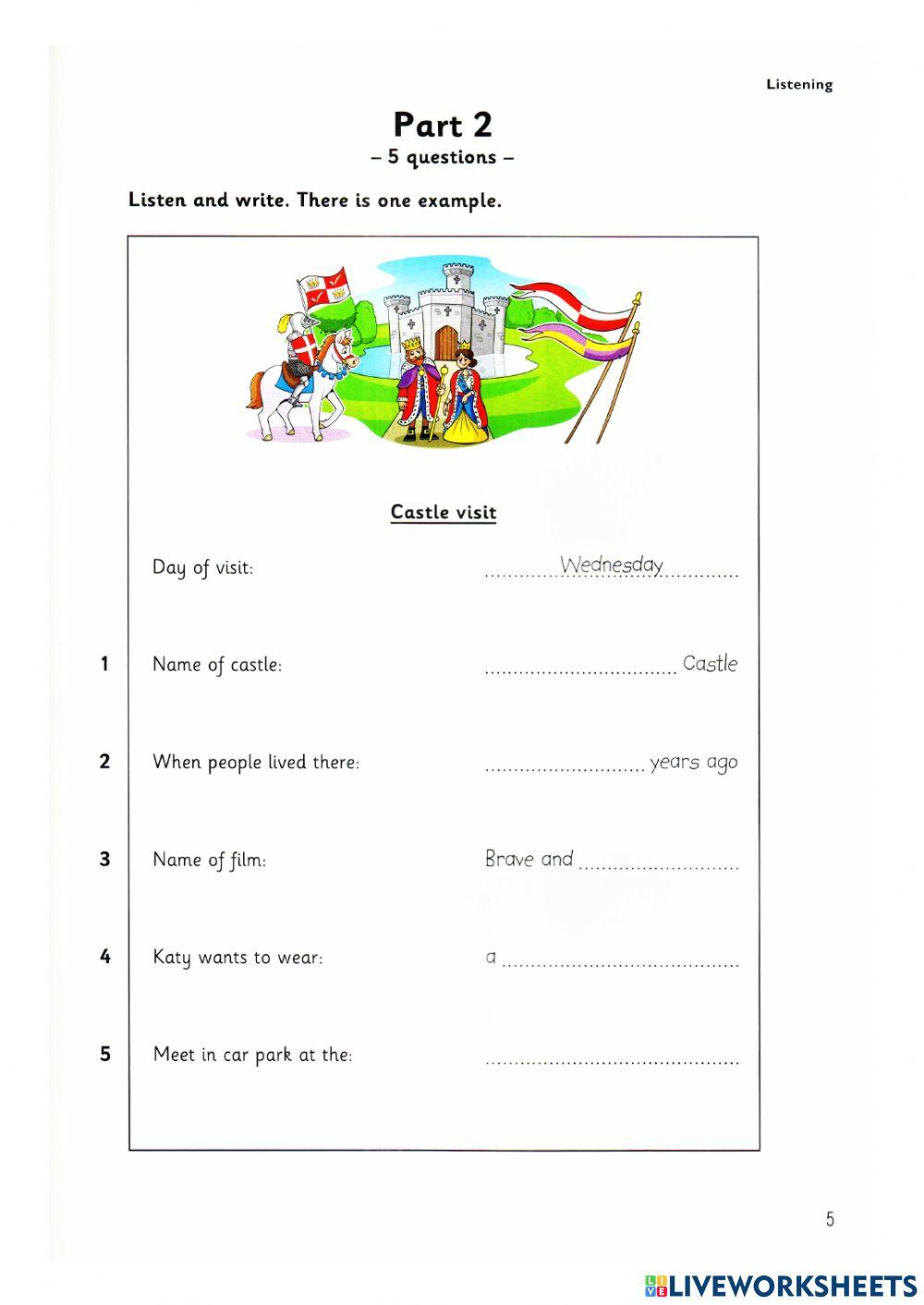 Cambridge Flyers 2 - Test 1 - Listening