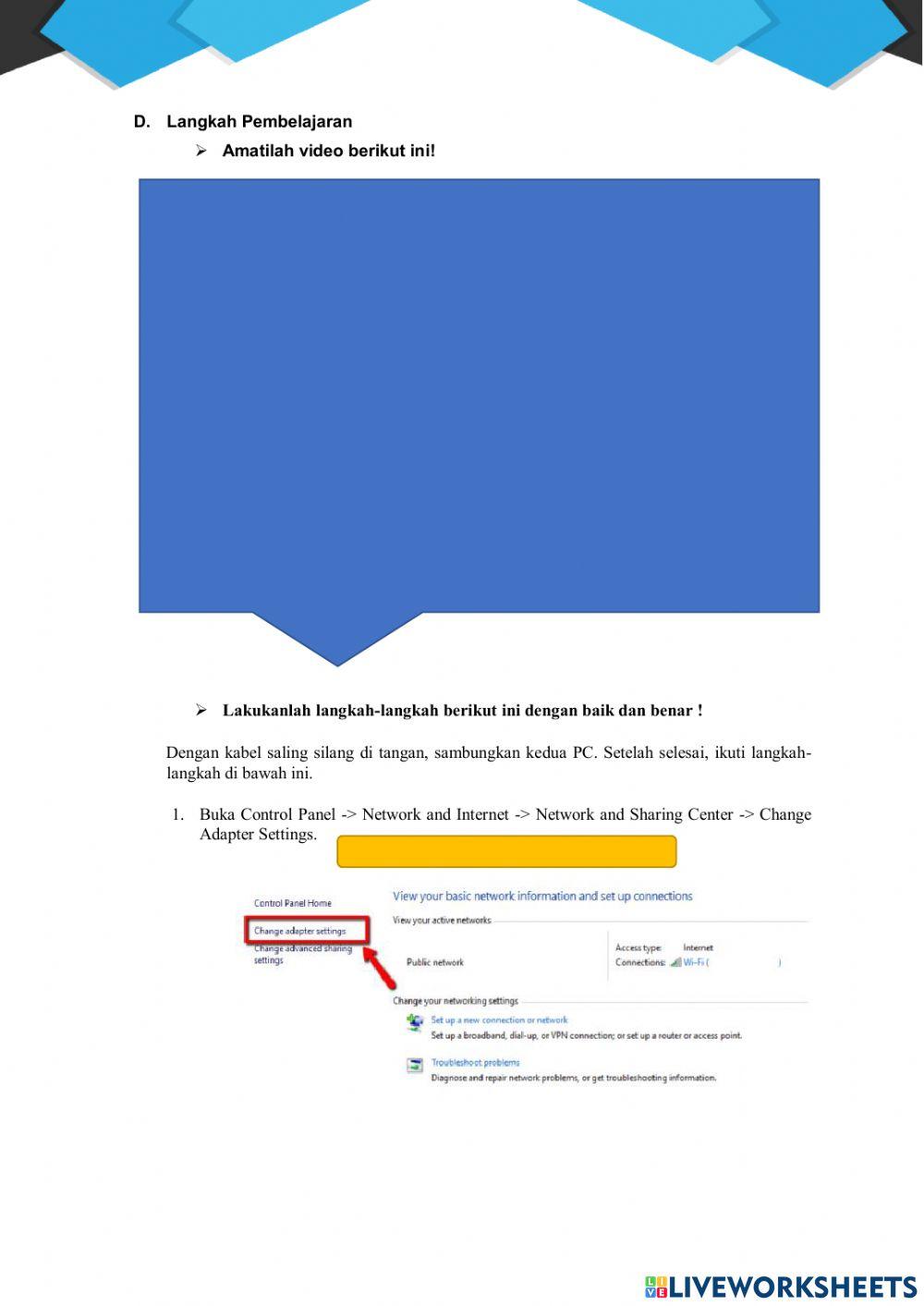 Jobsheet menghubungkan komputer dengan kabel lan