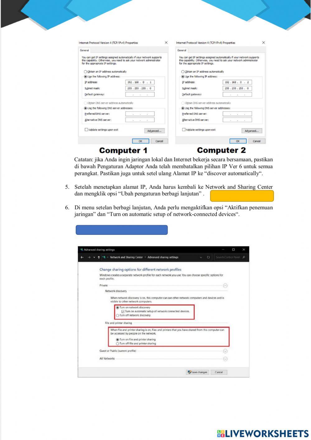Jobsheet menghubungkan komputer dengan kabel lan