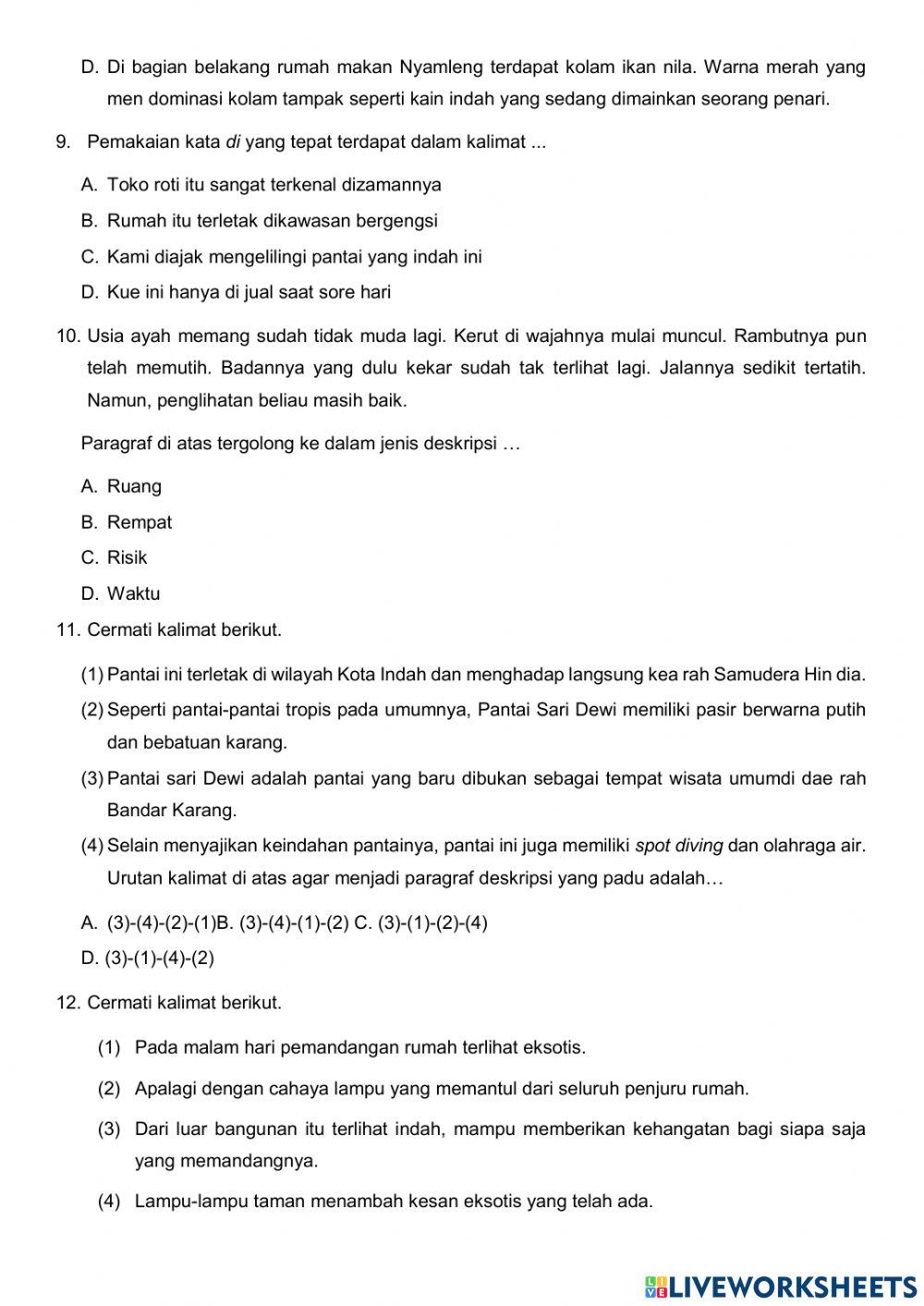 Ulangan Modul 1 Bahasa Indonesia