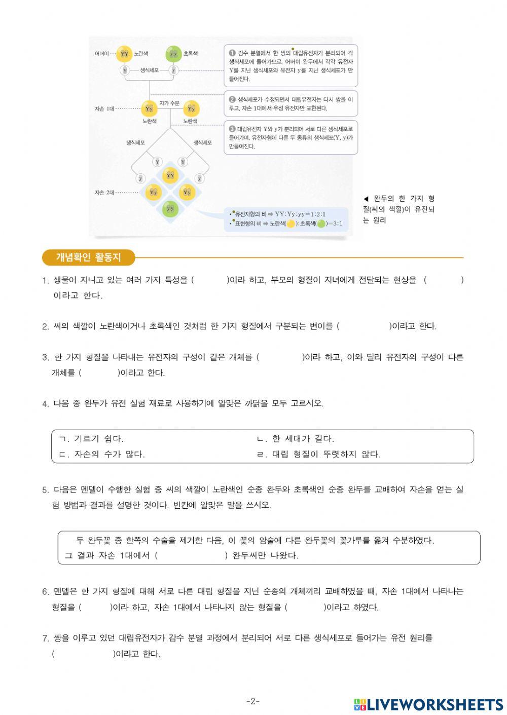 중3-Ⅴ-2-1.멘델이 밝힌 유전 원리(1)