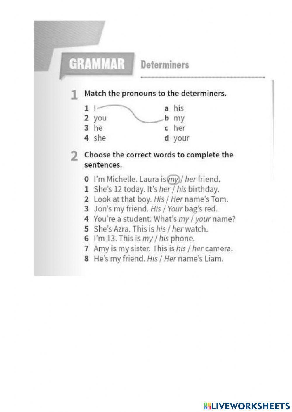 Possesive pronouns. to be Present Simple