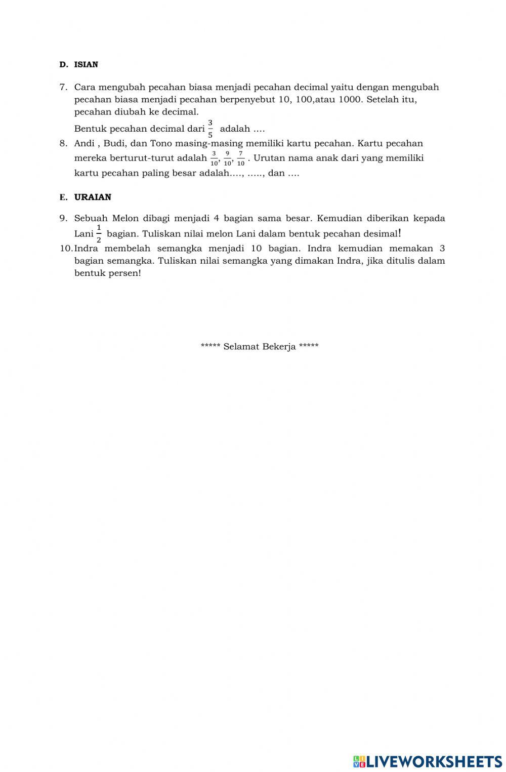 Pts matematika sdn 105