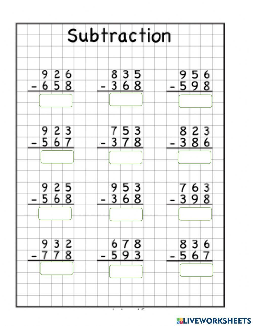 Subtraction WNR