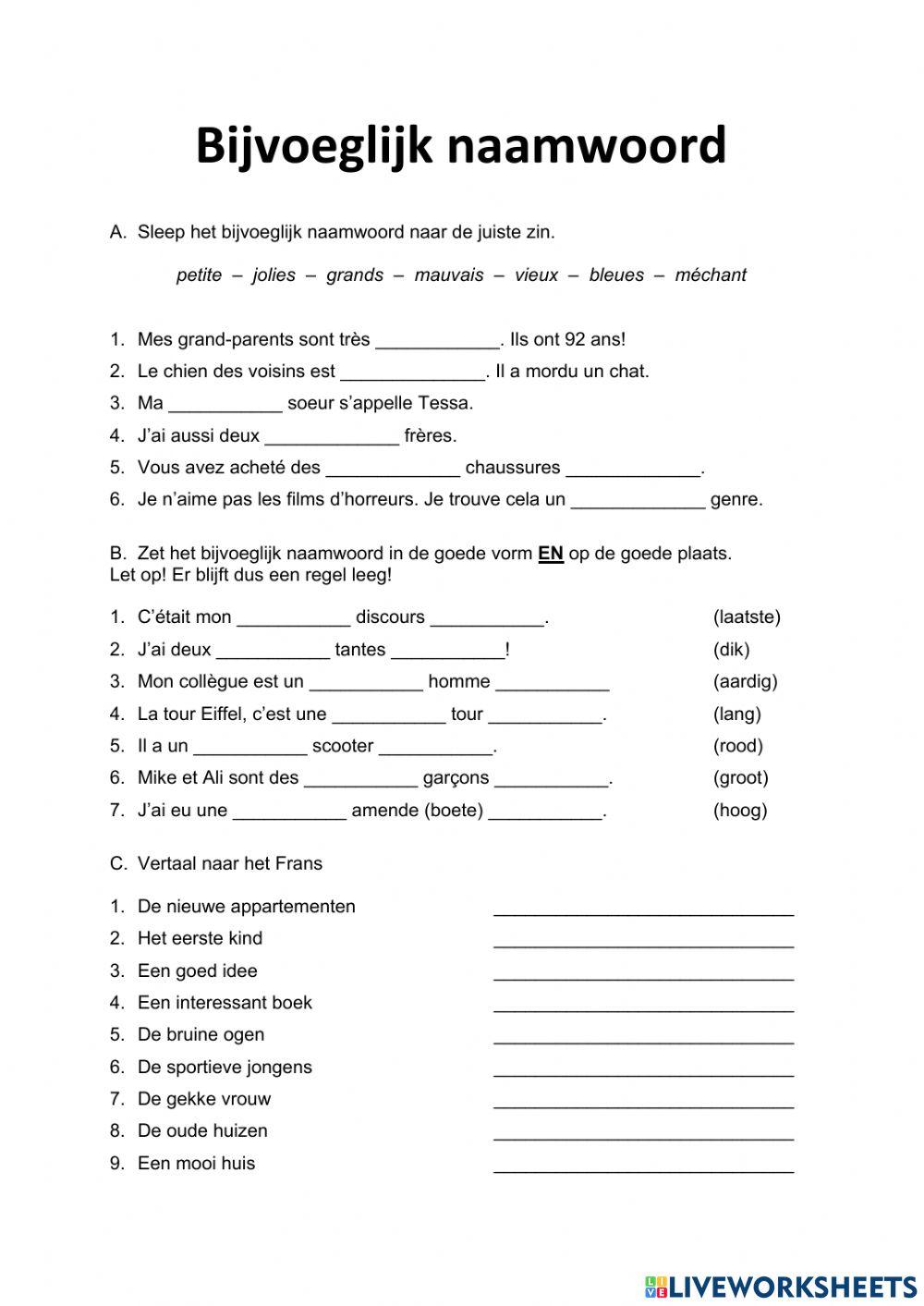 Bijvoeglijk naamwoord