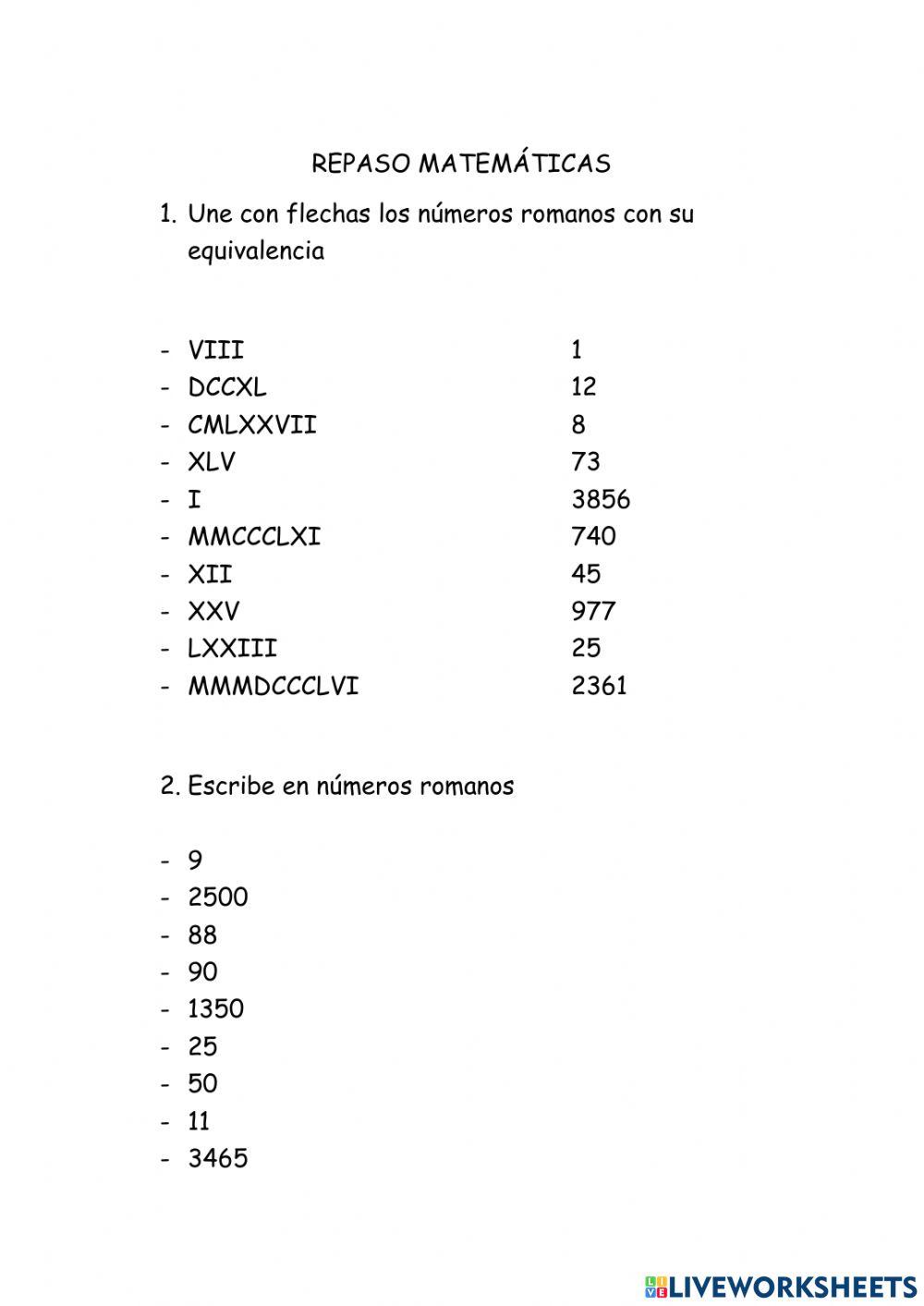 Los números romanos
