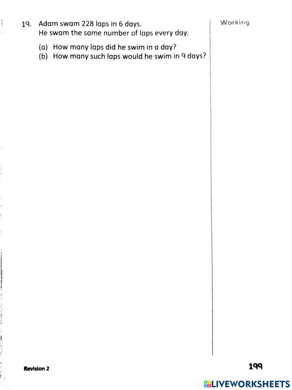 3A Revision 2 worksheet | Live Worksheets
