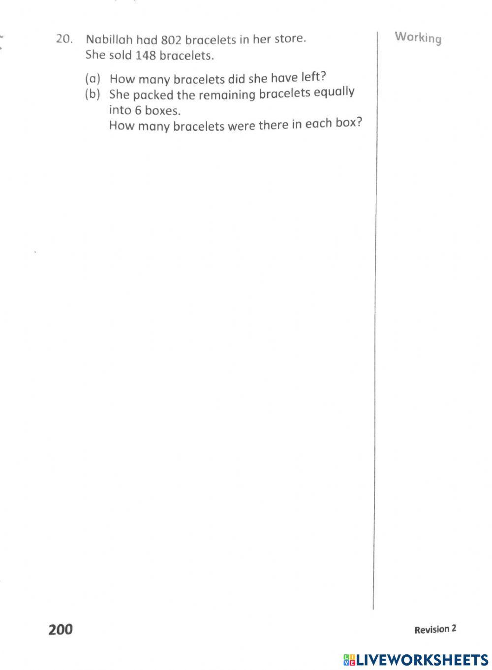 3A Revision 2 worksheet | Live Worksheets
