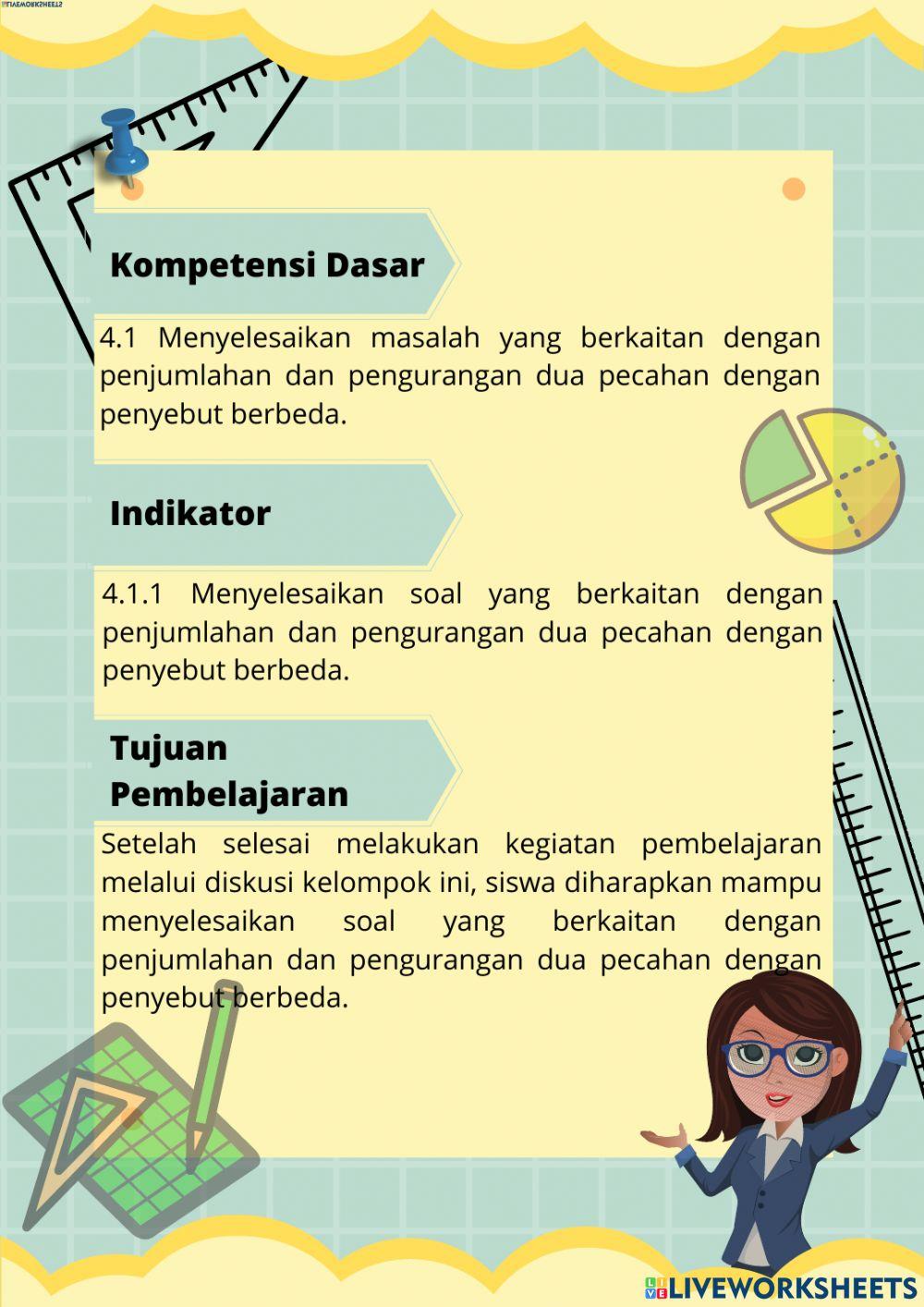 Penjumlahan dan Pengurangan Pecahan