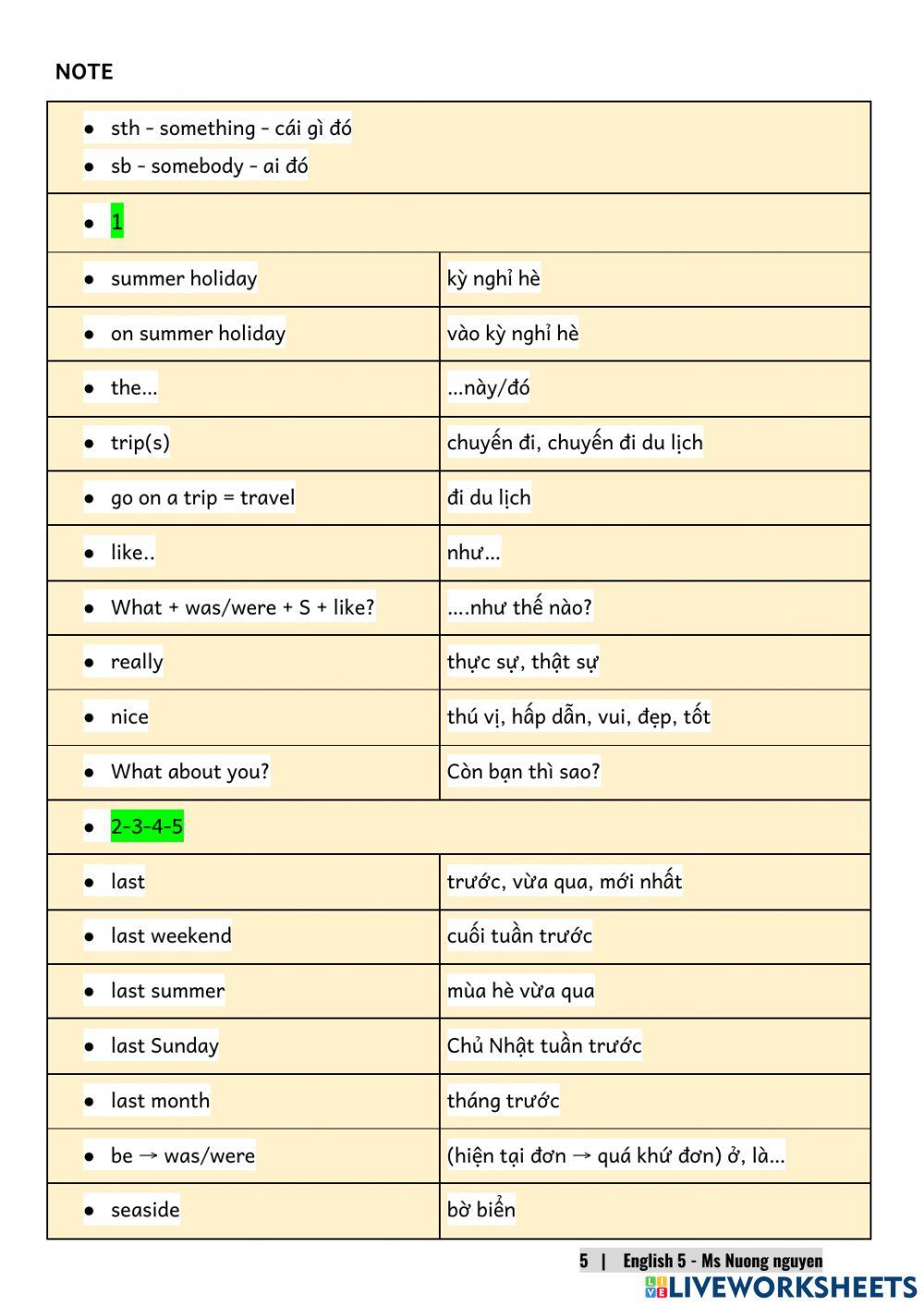 E5U3 (speaking) Where did you go on holiday? -nuongnguyen