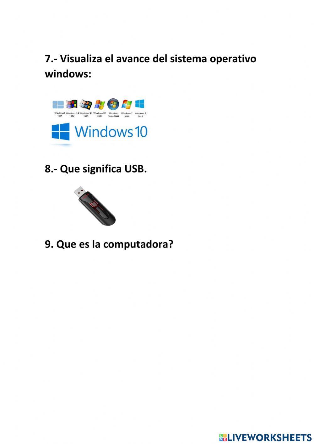 Examen de computacion secundaria