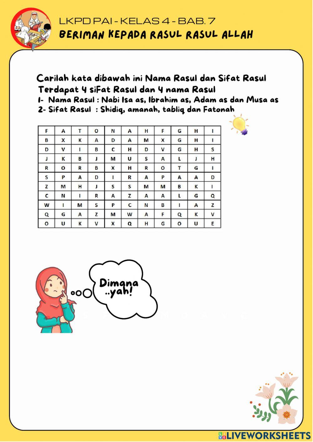 Lkpd pai bab 7 kelas 4