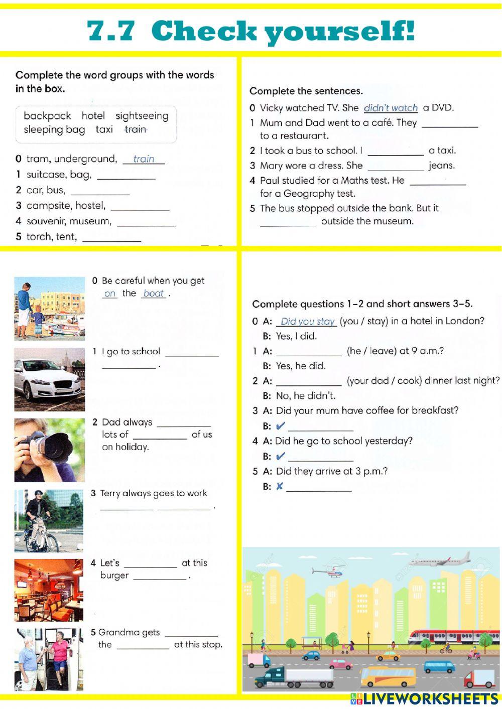 Transportation + Past Simple GG2 unit 7.7