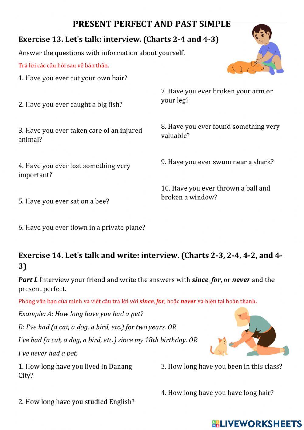 Present perfect and past perfect 3