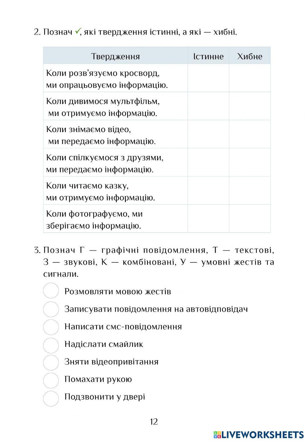 Т.Воронцова Інформатика Робочий зошит