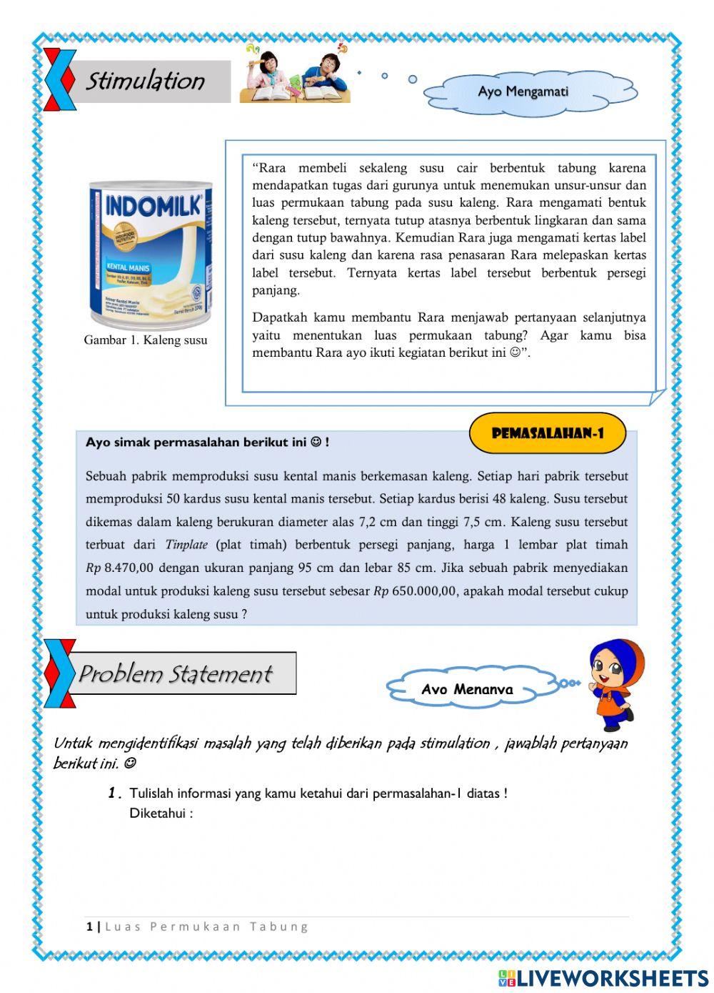 LKPD 1 (Luas Permukaan Tabung)