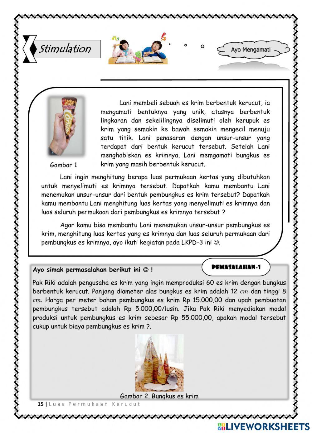 LKPD 3 (Luas Permukaan Kerucut)